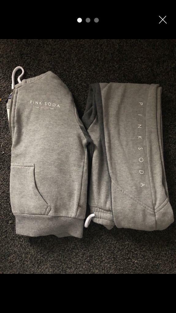 pink soda grey tracksuit